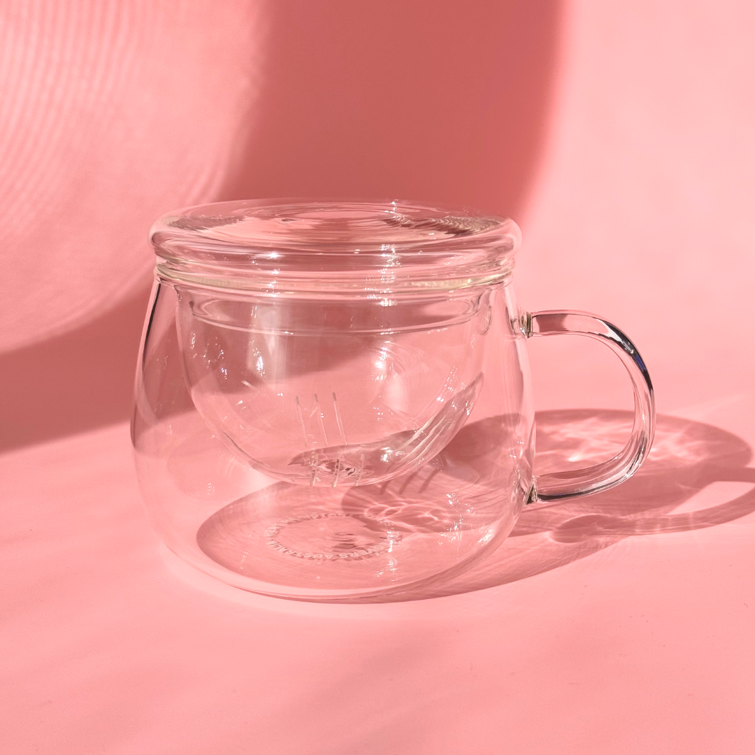 GLASS TEA INFUSER MUG