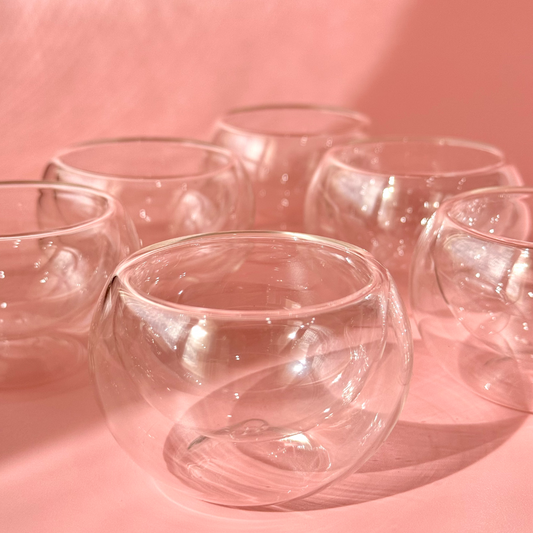 DOUBLE WALLED GLASS TEACUP